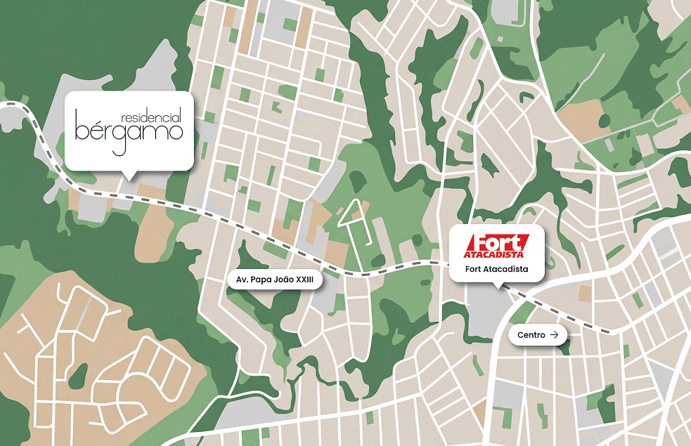 Mapa de localização do Residencial Bérgamo em Lages